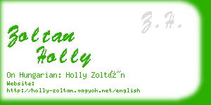 zoltan holly business card